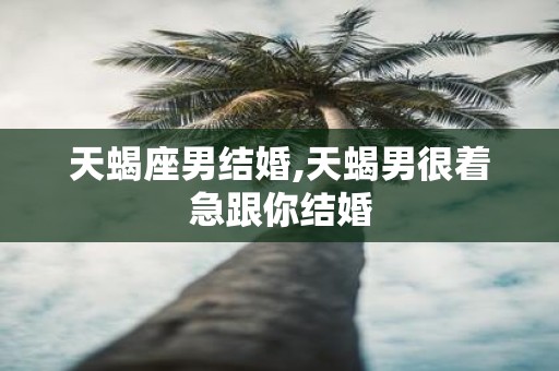 天蝎座男结婚,天蝎男很着急跟你结婚