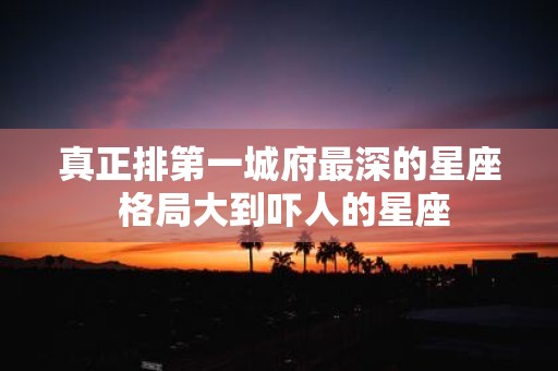 真正排第一城府最深的星座 格局大到吓人的星座