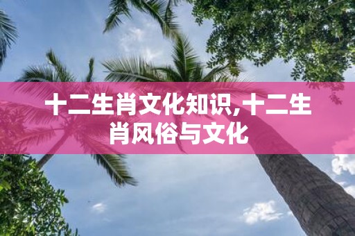 十二生肖文化知识,十二生肖风俗与文化