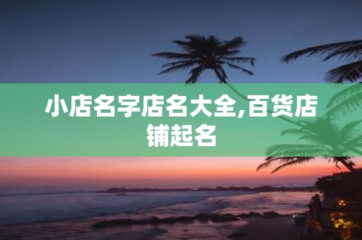 小店名字店名大全,百货店铺起名