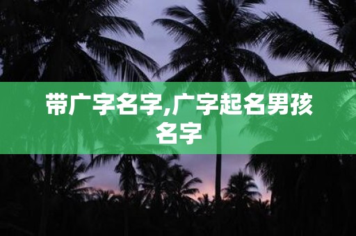 带广字名字,广字起名男孩名字