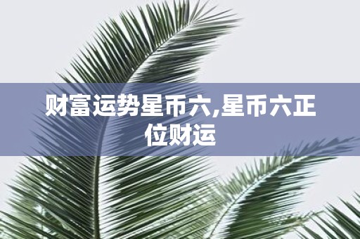 财富运势星币六,星币六正位财运