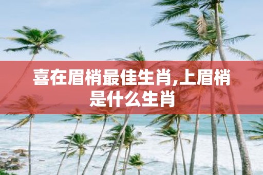 喜在眉梢最佳生肖,上眉梢是什么生肖