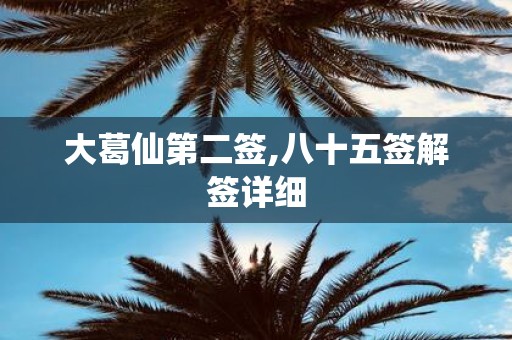 大葛仙第二签,八十五签解签详细