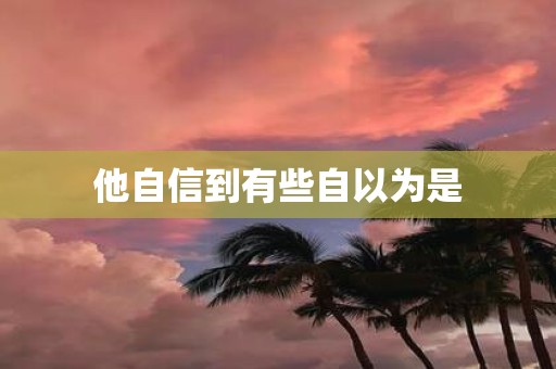 他自信到有些自以为是