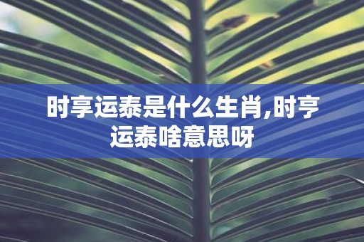 时享运泰是什么生肖,时亨运泰啥意思呀