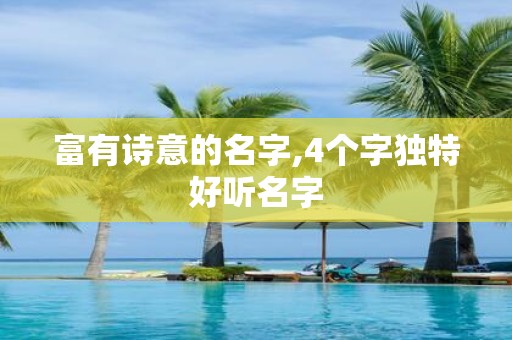 富有诗意的名字,4个字独特好听名字