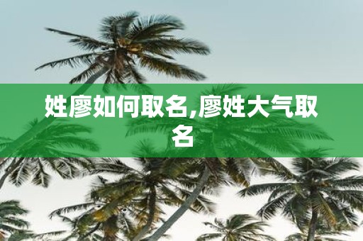 姓廖如何取名,廖姓大气取名