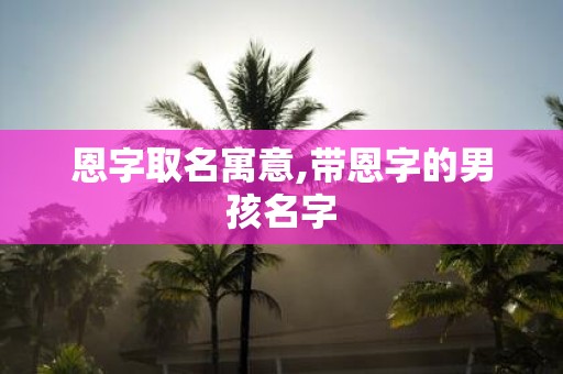 恩字取名寓意,带恩字的男孩名字