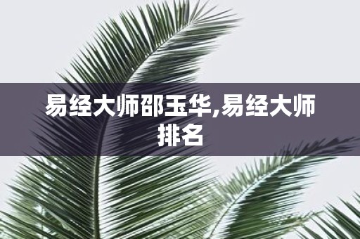 易经大师邵玉华,易经大师排名