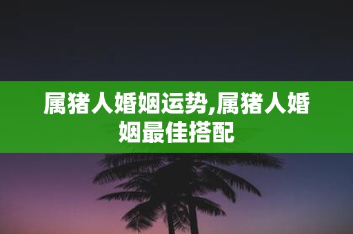 属猪人婚姻运势,属猪人婚姻最佳搭配
