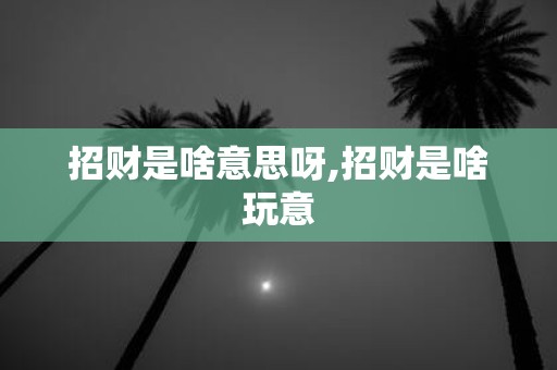 招财是啥意思呀,招财是啥玩意