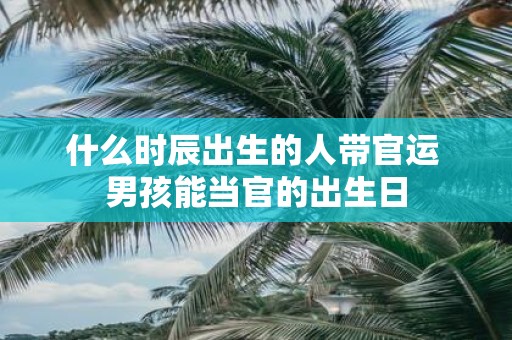 什么时辰出生的人带官运 男孩能当官的出生日