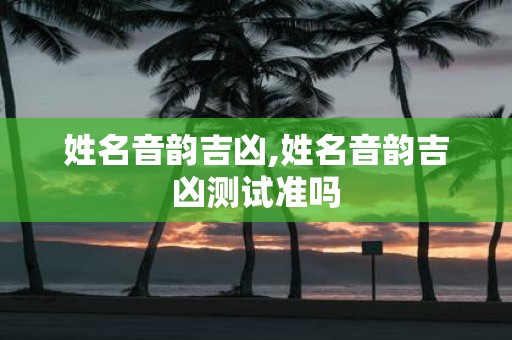 姓名音韵吉凶,姓名音韵吉凶测试准吗