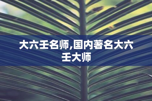大六壬名师,国内著名大六壬大师