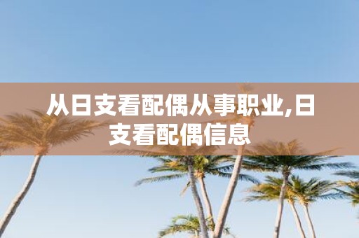 从日支看配偶从事职业,日支看配偶信息