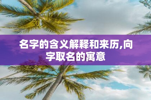 名字的含义解释和来历,向字取名的寓意