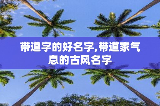 带道字的好名字,带道家气息的古风名字