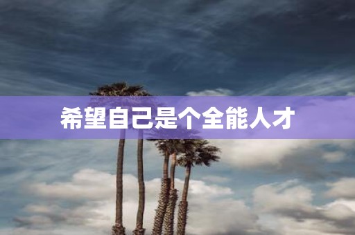 希望自己是个全能人才