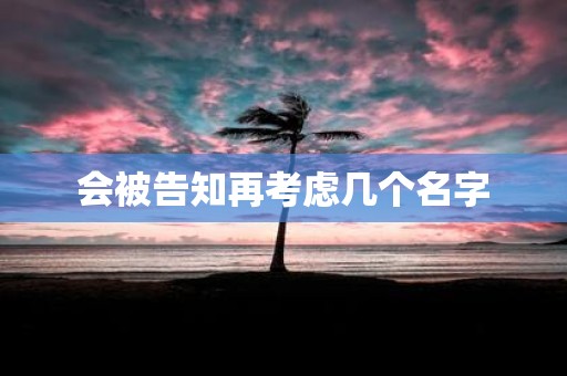 会被告知再考虑几个名字