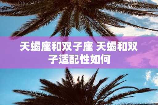 天蝎座和双子座 天蝎和双子适配性如何