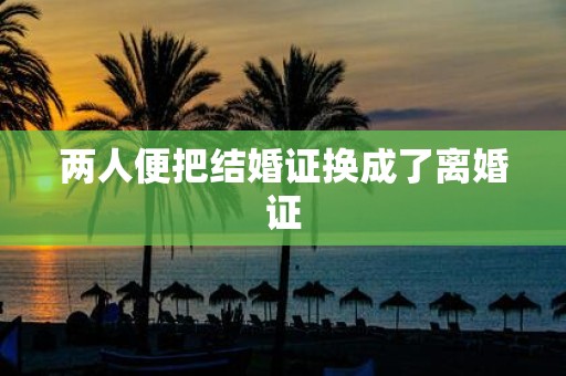 两人便把结婚证换成了离婚证