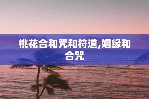 桃花合和咒和符道,姻缘和合咒