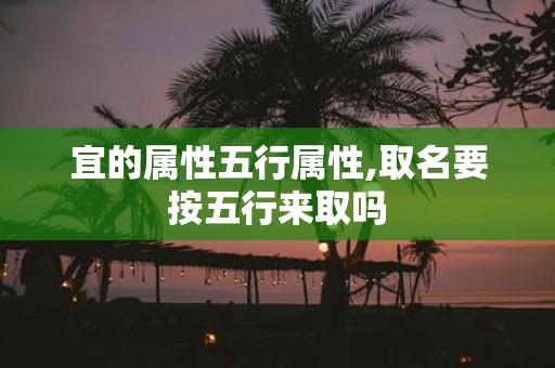 宜的属性五行属性,取名要按五行来取吗