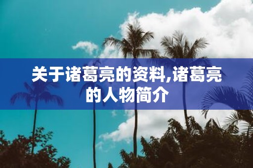 关于诸葛亮的资料,诸葛亮的人物简介