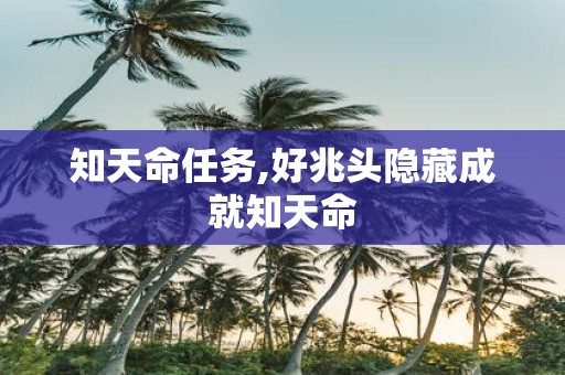 知天命任务,好兆头隐藏成就知天命