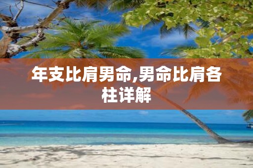 年支比肩男命,男命比肩各柱详解