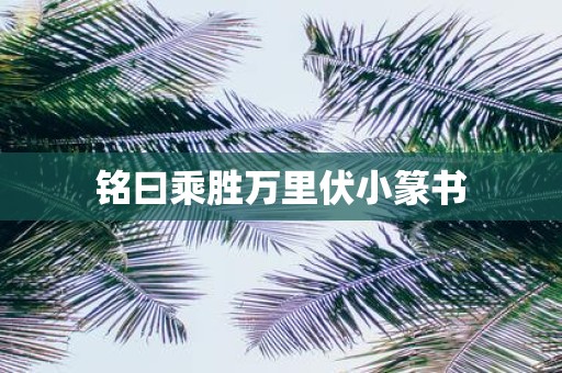 铭曰乘胜万里伏小篆书