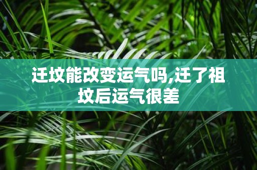 迁坟能改变运气吗,迁了祖坟后运气很差