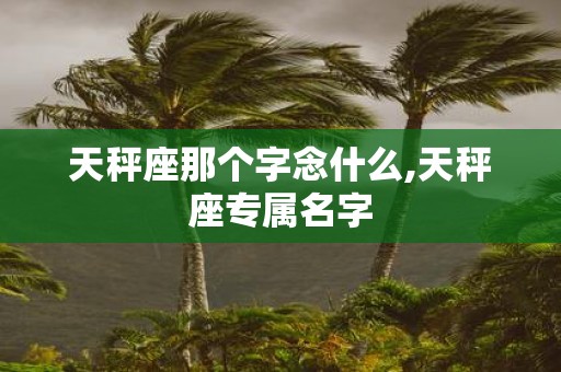 天秤座那个字念什么,天秤座专属名字