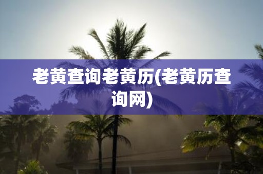 老黄查询老黄历(老黄历查询网)