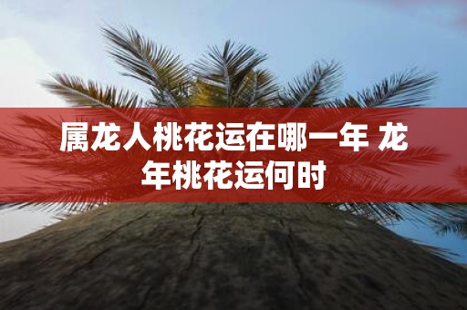 属龙人桃花运在哪一年 蛇年桃花运何时