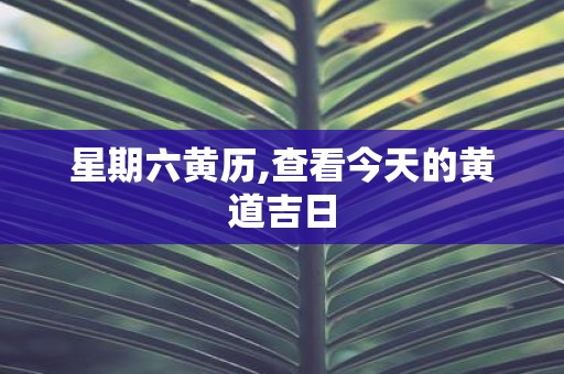 星期六黄历,查看今天的黄道吉日