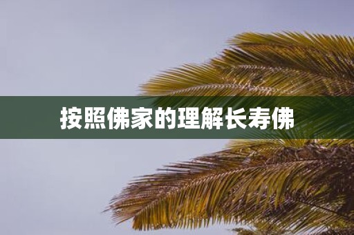 按照佛家的理解长寿佛