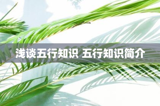 浅谈五行知识 五行知识简介