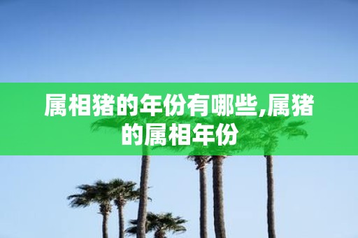 属相猪的年份有哪些,属猪的属相年份