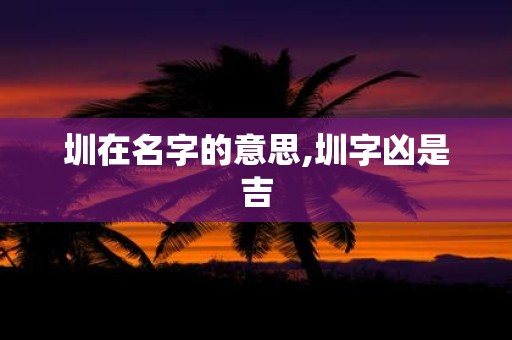 圳在名字的意思,圳字凶是吉