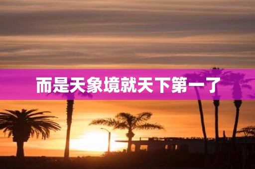 而是天象境就天下第一了
