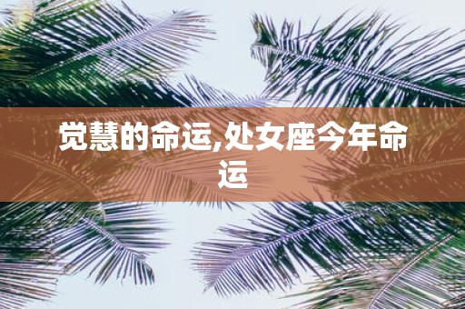 觉慧的命运,处女座今年命运