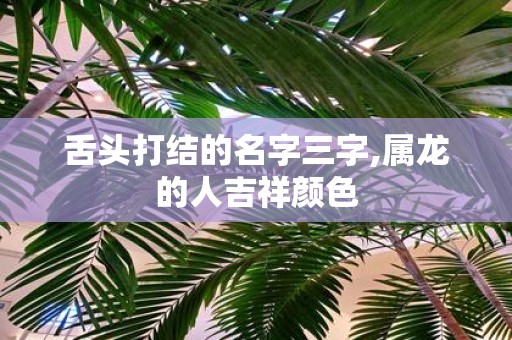 舌头打结的名字三字,属龙的人吉祥颜色