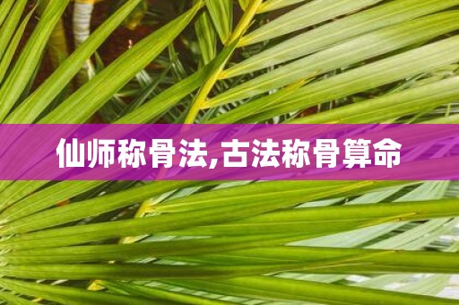 仙师称骨法,古法称骨算命