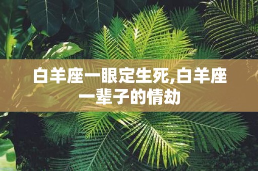 白羊座一眼定生死,白羊座一辈子的情劫