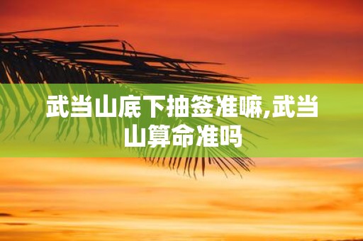 武当山底下抽签准嘛,武当山算命准吗