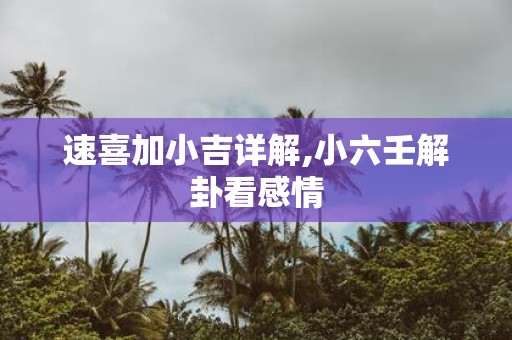 速喜加小吉详解,小六壬解卦看感情