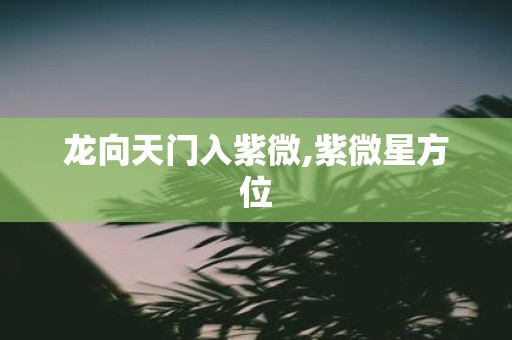 龙向天门入紫微,紫微星方位