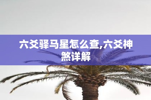 六爻驿马星怎么查,六爻神煞详解